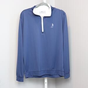 HL Sport Performance Luxury 1/4 Zip Pullover Men's Medium Blue Golf Shirt